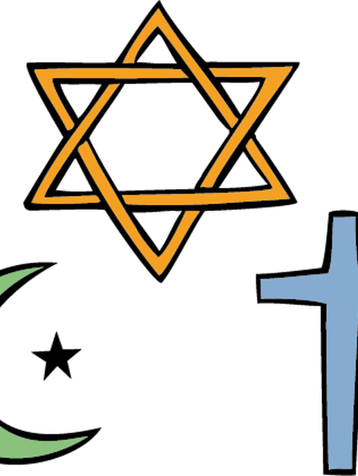 Symbole verschiedener Religionen (vergrößerte Bildansicht wird geöffnet)